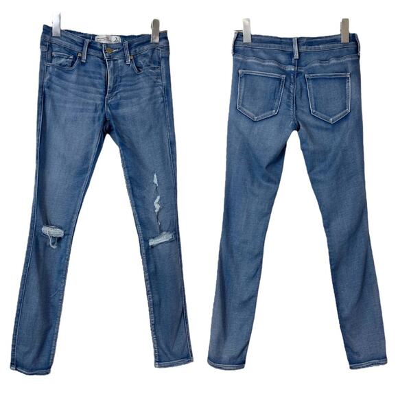 Abercrombie & Fitch Jean Jegging Distressed Mid Rise Skinny Women’s Size 2R - Picture 6 of 6